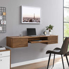 Modway - Render Fixation murale Bois Bureau - Noyer-Stratifié lisse à grain de bois