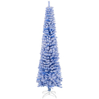 HOMCOM - Arbre de Noël artificiel fin floqué de neige artificielle 7.5pi-Le design floqué de neige ajoute une atmosphère hivernale 