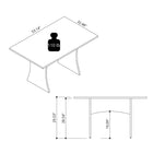 Manhattan Comfort - Table à manger Coney 135 cm style mid-century moderne - Gris-Base centrale en H avec 19,09 po. Clairance