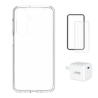 AXS - Ensemble de départ - Ultra Clear, protecteur d'écran et chargeur 30W pour Samsung Galaxy A17-Étui résistant aux chutes avec des poches d’air absorbant les chocs