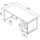 Bush Business Furniture - Table de travail 72 po avec classeur mobile à 3 tiroirs Method, blanc (MTH014WHSU)-Le tiroir classeur s’ouvre sur des coulisses à billes pleine extension pour faciliter l’accès aux documents de format lettre et légal