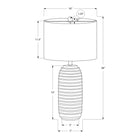 Monarch Specialties - Luminaire - 28 po H Lampe De Table - Résine Crème - Abat-Jour Ivoire / Crème - Transitionnel-Munie d'un cordon transparent de 5 pieds, cette lampe complémentaire polyvalente peut être placée sur une table d'appoint ou latérale, une table de nuit ou une table de chevet pour une source d'éclairage à la mode