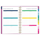 AT-A-GLANCE Agenda hebdomadaire/mensuel petit format Emily Ley Simplified 2027 - 8 1/2 po x 6 po - rose poly - bilingue-Une semaine sur deux pages comprenant un espace de planification et une section pour cocher les tâches terminées