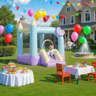 Qaba - Château gonflable avec souffleur 370W et toboggan - 98 po L x 65 po l x 79 po H - multicolore-Le tissu Oxford 420D et 840D est résistant à l'usure et à la déchirure 