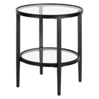 Hudson&Canal - Table d'appoint ronde Hera de 50 cm de largeur avec étagère en verre, - Bronze noirci-Le dessus a une capacité de poids de 40 lb, l'étagère peut supporter 20 lb