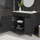 Modway - Miles 36" Vanette de salle de bain - Blanc Noir-Bassin d’évier en céramique