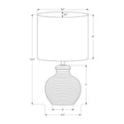 Monarch Specialties - Luminaire - 16 po H Lampe De Table - Résine Blanche - Abat-Jour Ivoire / Crème - Contemporain-Utilisant jusqu'à une ampoule de 60W (non incluse), cette lampe est équipée d'un interrupteur à bouton rotatif facile à utiliser, alliant design élégant et praticité