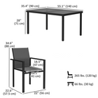 Outsunny - ensemble de salle à manger de patio 5 pièces avec 4 chaises empilables-Cadres en acier avec revêtement en poudre, résistants pour l'extérieur