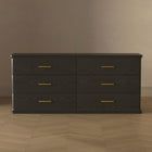 Manhattan Comfort - Commode double traditionnelle Clifford à 6 tiroirs - Noir-Assemblage à domicile requis Tout le matériel inclus
