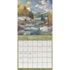 DateWorks - 2026 Mini Calendrier Mural 16 Mois - 7 po x 7 po - Route de Campagne - Anglais -Scénique