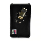 Turtleback étui à ceinture en cuir avec pince rotative-iPhone 11/11 Pro/11 Pro Max/XS/X, noir-L’étui-pochette peut s’attacher en toute sûreté à votre ceinture, à l’aide de sa pince à ceinture métallique rotative, robuste et durable.