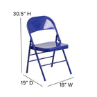 Flash Furniture - Chaise pliante de la série HERCULES COLORBURST en métal bleu cobalt à triple entretoise et double charnière-Conception pour un usage commercial