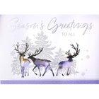 Mill Brook Studio - Cartes de souhaits Noël / Enveloppes - 5-3/8 po x 7-3/4 po - Souhaits de la Saison: Renne argenté - Paquet de 18-Cartes de souhaits qualité boutique