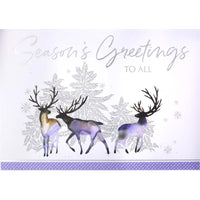 Mill Brook Studio - Cartes de souhaits Noël / Enveloppes - 5-3/8 po x 7-3/4 po - Souhaits de la Saison: Renne argenté - Paquet de 18-Cartes de souhaits qualité boutique