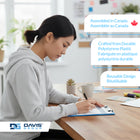 Davis Group - Planchettes à pince transparentes, format lettre, 9 po l x 12 po H – Vert - 6 par paquet-L’accrochage de la planchette se fait à l’aide de la boucle de suspension rétractable