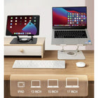 Uncaged Ergonomics - Travel Pack RISE Support pivotant pour ordinateur portable et chargeur de voyage - Argent-Pivotant Rise a un design léger.