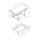 Monarch Specialties - 7553 Bureau 48 po L - Gris/Metal Noir-Dimensions du produit: 47,25 pouces L x 23,75 pouces L x 30 pouces H