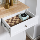 HOMCOM - Buffet bas à poubelle basculante 10 gallons avec bac caché et tiroir - blanc-Idéal pour la cuisine, le couloir ou la buanderie 