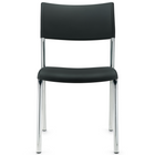 Offices to Go - Chaise empilable Dori 2, noir-Bâti robuste en acier soudé fini chromé