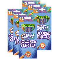 Crayola - Crayons de couleur SWIRL, 12/boîte, paquet de 12-CRAYOLA SWIRL : Pour tous ceux qui ne peuvent pas se lasser de la couleur, Crayola Swirl propose une variété d'outils artistiques qui combinent plusieurs couleurs dans chaque bâton individuel ! Des mini Twistables aux crayons de couleur, et plus encore (chacun vendu séparément)