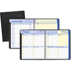 AT-A-GLANCE - Cahier de rendez-vous hebdomadaire/mensuel QuickNotes 2025 - 9 7/8 po H x 8 po l - Noir - Bilingue-Couverture en similicuir noir