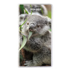 Blueline - 2024-2025 Agenda de poche mensuel - 6 1/2 po x 3 1/2 po - Collection Animaux assortie - Bilingue-Reliure piqûre à cheval avec jaquette de vinyle souple et transparente