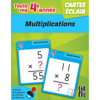 Éditions Caractère - 4e année - Multiplications - Français-les cartes sont regroupées par thèmes ce qui a pour but d’aider l’apprenant à organiser et à mémoriser les concepts abordés