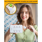 Huntkey - Parasurtenseur avec cordon détachable, 6 prises et 4 ports USB (2 USB-C, 2 USB-A) - blanc-Les ports USB intégrés détectent vos appareils pour fournir la vitesse de charge optimale (Total 3,4 A), éliminant ainsi le besoin de blocs de charge supplémentaires pour votre téléphone ou votre tablette.
