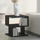 HOMCOM - Table d’appoint avec rangement - noir-Fabriqué en panneau de particules pour une utilisation durable 