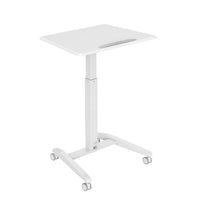 Uplite - Inclinable Mobile ressort à gaz ordinateur portable assis support bureau avec roulettes verrouillées - Blanc-S'ajuste facilement de 27,2" à 41,3" (69 à 105 cm) avec un levier à pédale à ressort à gaz et se fixe avec deux roulettes à verrouillage rotatif pour un espace de travail ergonomique et personnalisé