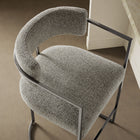 Modway - Huron Dos courbé Tissu et métal Tabouret de comptoir - Blé argenté-Siège et dossier rembourrés