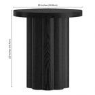 Hudson&Canal - Table d'appoint ronde cannelée Olie - 20 po l - Grain noir-Nettoyer avec un chiffon doux et sec, sans produits chimiques agressifs ni produits de nettoyage abrasifs