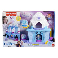 Mattel - Le palais enchanté d'Elsa Disney Frozen Little People-Coffret de jeu Little People proposant les personnages Anna et Elsa de La Reine des Neiges de Disney et la chanson emblématique «Let It Go»