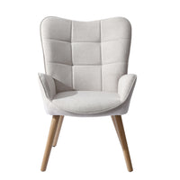 Homy Casa - Chaises d'accueil pour bureau - Tissu beige-Design ergonomique avec dossier en aile et soutien lombaire pour plus de confort.