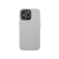 General Supply Goods + Co Vegan Leather Case with Metallic Buttons and MagSafe Compatible for iPhone 13/13 Pro - Silver Grey-Pour iPhone 13/13 Pro