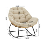 Manhattan Comfort - Ensemble moderne de 3 pièces Benson pour patio avec fauteuils à bascule - Crème-Fabriqué en tissu imperméable de haute qualité avec un revêtement résistant aux UV