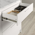 South Shore - Myro - Îlot de cuisine avec porte et tiroirs - Faux Marbre blanc et Blanc-Matériau: Panneaux de particules laminés