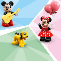 LEGO - DUPLO Disney Le train d’anniversaire de Mickey et Minnie-Comprend un train à construire, un gâteau, des briques de chiffres et 3 personnages emblématiques de Disney