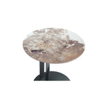 Manhattan Comfort - Table d’appoint moderne glamour Alondra 19,68 po - Noir-Le diamètre du plateau mesure 19,68 pouces
