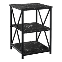 Monarch Specialties - 3595 Table D'Appoint - 26 po H/Marbre Noir/Metal Noir-1