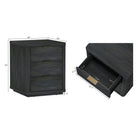 Manhattan Comfort - Table de nuit moderne Evelyn 20" à 3 tiroirs - Gris charbon-Des bords lisses et arrondis ajoutent un charme moderne et améliorent la sécurité