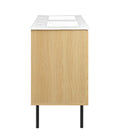 Modway - Chaucer 48" Meuble de salle de bain à double lavabo - Oak White-Stratifié à grain de bois