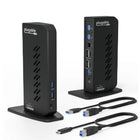 Plugable - USB 3.0 USB-C double enfichable-Deux moniteurs 4K : équipés de deux ports HDMI et DisplayPort pour une connexion facile à deux moniteurs 4K, chacun prenant en charge des résolutions jusqu'à 3 840 x 2 160 à 60 Hz. Les résolutions inférieures telles que 1920 x 1080 (1080p) sont également prises en charge