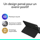 Logitech - Flip Folio pour iPad Pro 11 pouces, iPad Air 11 pouces-Poids du Folio : 16,4 oz ; Poids du Clavier : 6,2 oz 