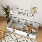 PawHut - Caisse de mise bas avec portes amovibles pour grands chiens - 96 po L x 47 po l x 19 po H-Conception stable en bois de pin et MDF