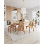 Manhattan Comfort - Ensemble de 4 chaises de salle à manger Versailles 18,5 po dossier rond style industriel chic - Nature-Cannage naturel fin fabriqué à partir de véritable rotin en bois