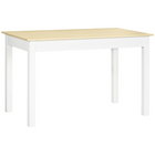 HOMCOM - Table à manger scandinave avec plateau effet bois et pieds épais pour 4-6 personnes - chêne-Présente une silhouette épurée avec un plateau plaqué en texture chêne, ajoutant une touche moderne à votre intérieur 