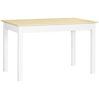 HOMCOM - Table à manger scandinave avec plateau effet bois et pieds épais pour 4-6 personnes - chêne-Présente une silhouette épurée avec un plateau plaqué en texture chêne, ajoutant une touche moderne à votre intérieur 