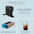 Nespresso - Machine à café et espresso Vertuo Pop+ par DeLonghi, Réglisse Noire Pack économique-La machine à café Vertuo Pop+ propose une variété de formats de café en 6 tailles, dont des cafés de 150 ml, 230 ml, 350 ml, ainsi que du ristretto, des espressos simples et doubles infusés à chaud ou sur glace.