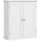 HOMCOM - Armoire à pharmacie avec étagère réglable et 2 portes - blanc-Le design mural permet d’économiser un espace précieux au sol dans n’importe quelle pièce